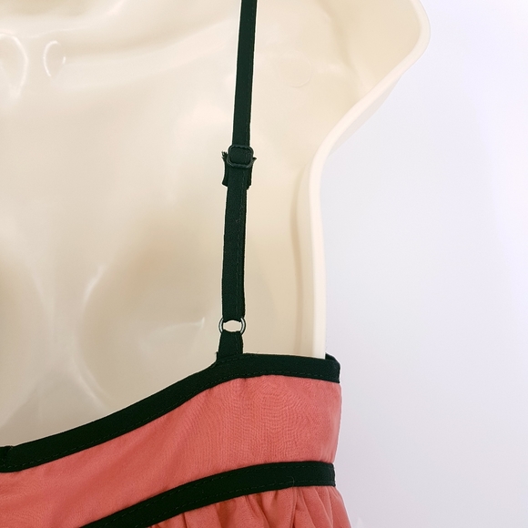 Topshop Pink Chiffon Black Contrast Cut Out Mini - Picture 3 of 11